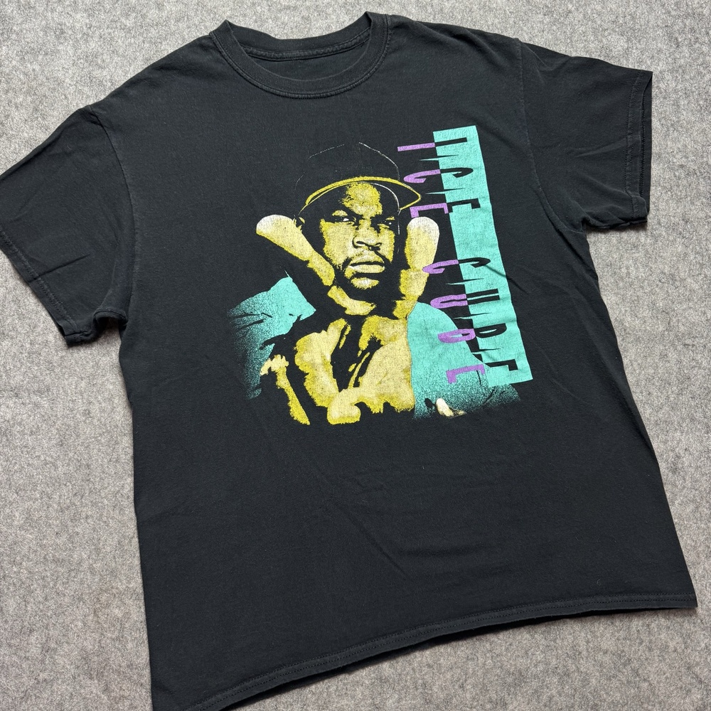 Vintage Ice Cube Rap Shirt Mens L Black Y2K Hip Hop Graphic Tee Concert Tour 90s